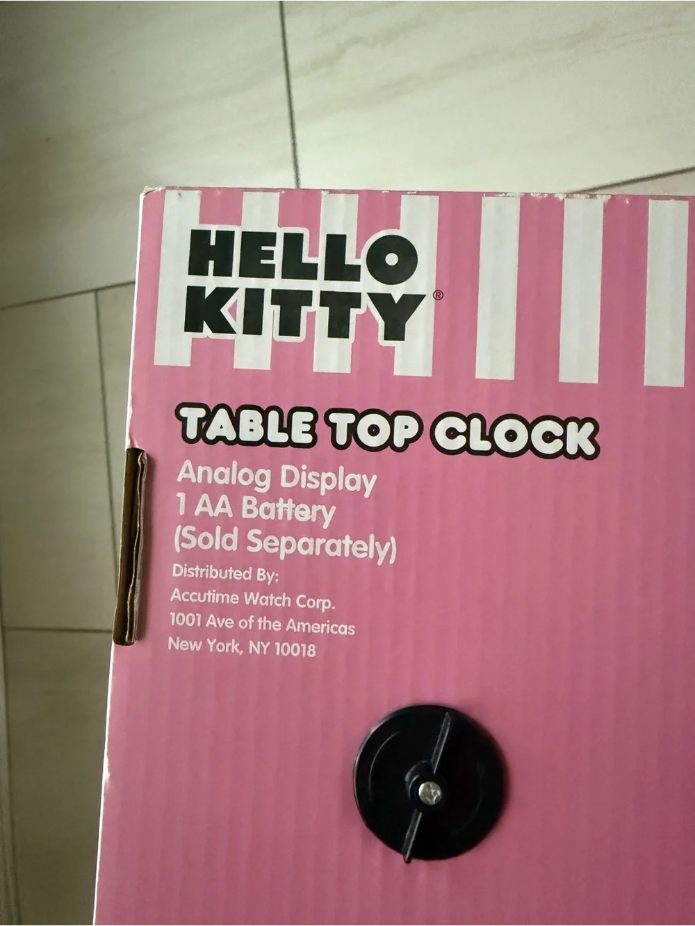 Hello Kitty Pink and White Tabletop Clock Box